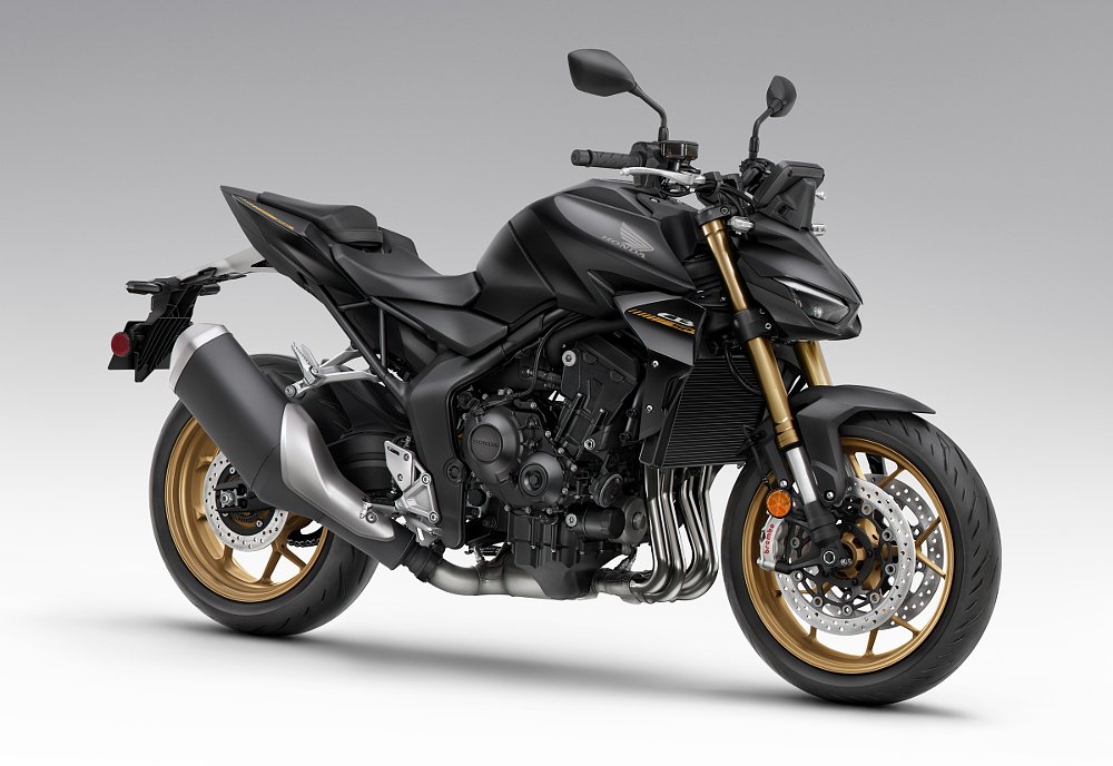 studio photo of the matte black Honda CB1000 SP Hornet