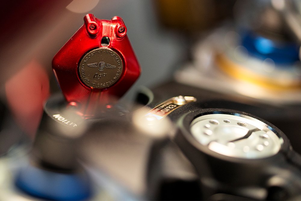 A close-up of the Superveloce 1000 Ago's ignition key.