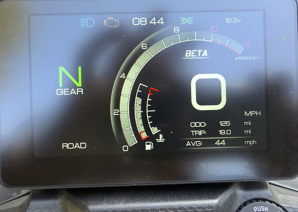 image of the Alp X's digital display showing some glare and shadows