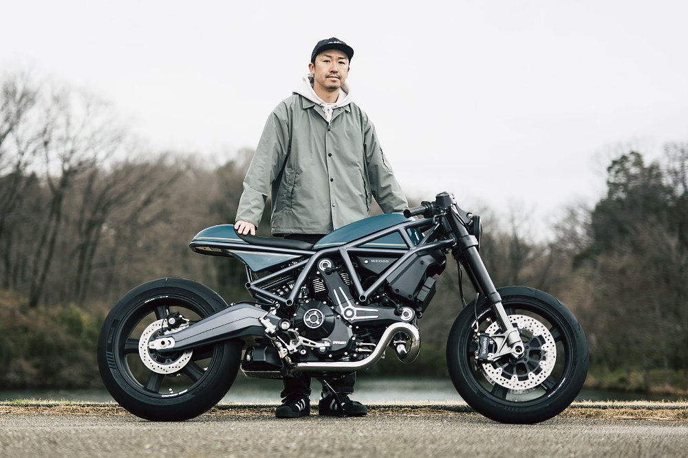Takashi with his custom scrambler