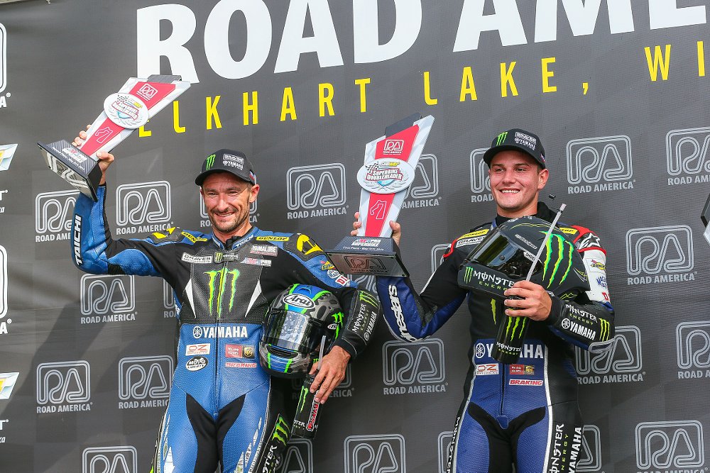 Josh Hayes and Cameron Beaubier on the podium in 2014