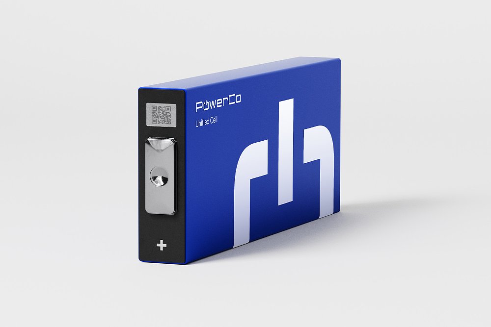 The PowerCo solid-state battery Unified Cell pictured against a white background.
