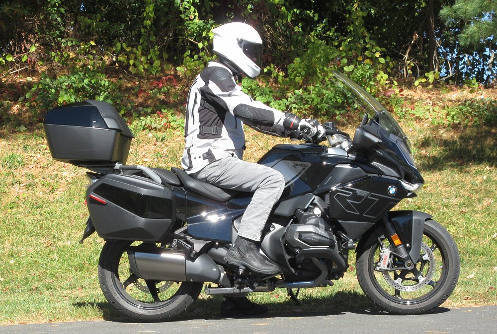 side view showing the rider in the riding position