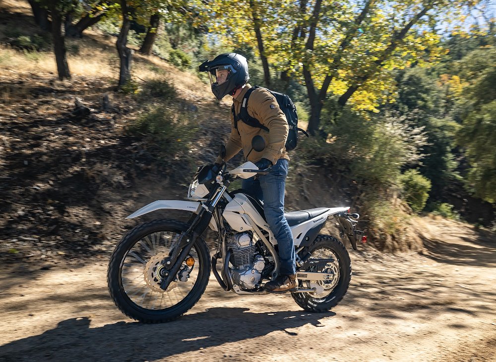 2026 Kawasaki KLX230 Sherpa rider standing