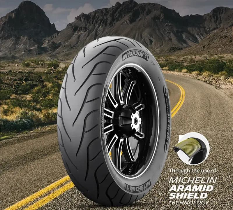 Michelin Commander II Tire showcasing wet grip features